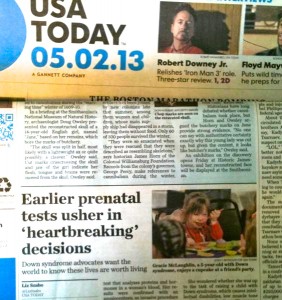 Liz Szabo USA Today Down syndrome prenatal testing 